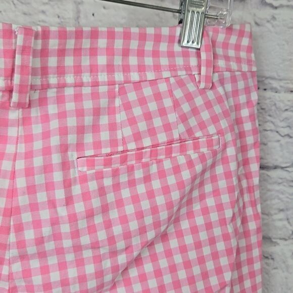 Talbots Perfect Short Pink Gingham Petites 6P Cotton Bermuda Classic Mid-Rise - Picture 10 of 13